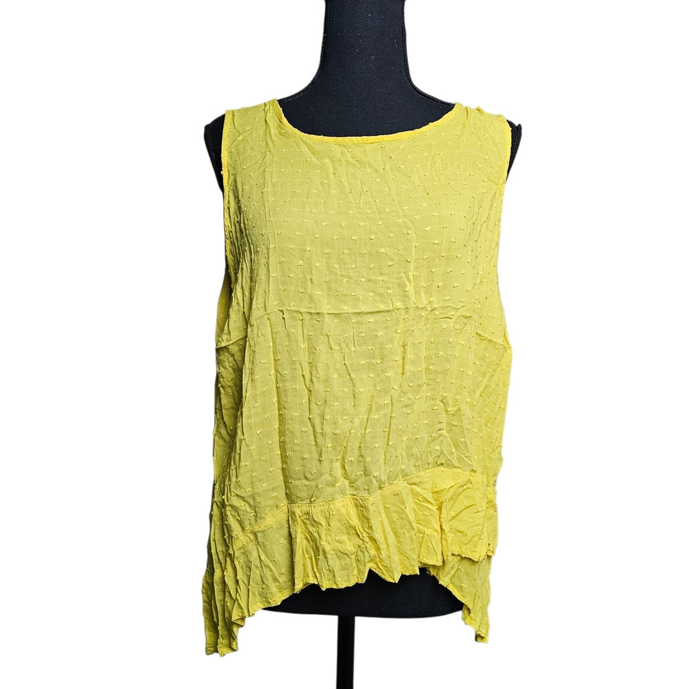 Sunny Yellow Ruffled Tank Top - Picture 2 of 8